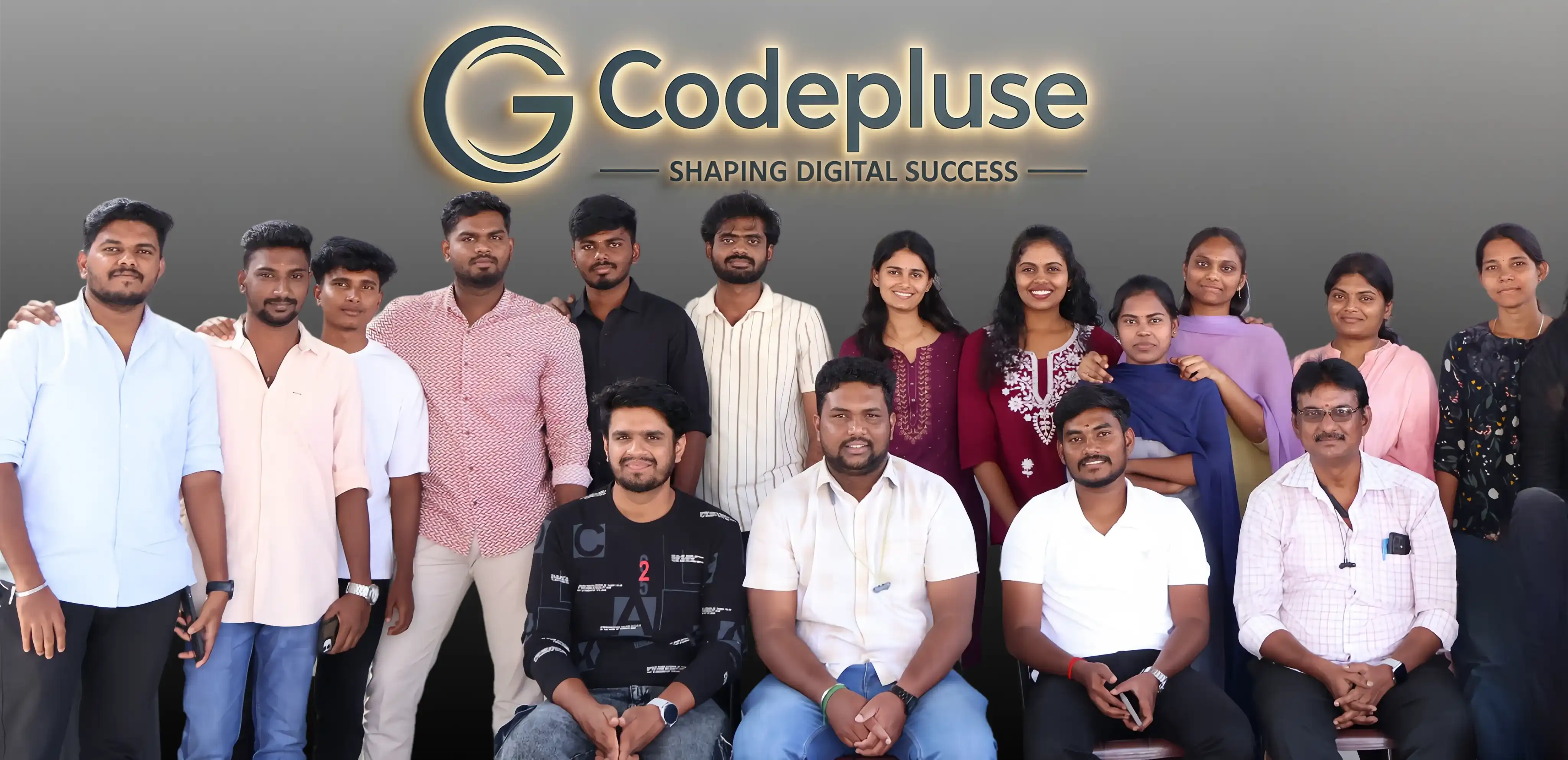 Codepluse technology team of developers, designers, cloud engineers, fintech specialists, and security experts collaborating to deliver outcome-focused IT solutions built for India