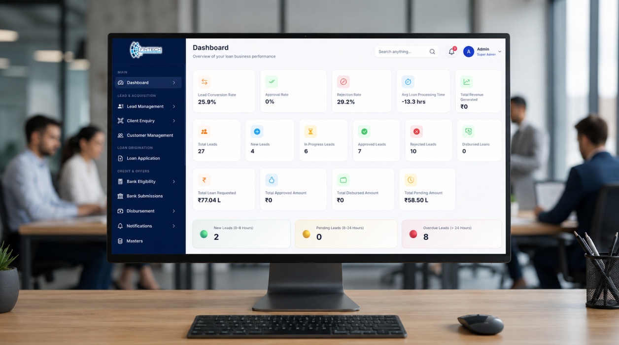 Fintech DSA Loan Management Platform UI Mockup