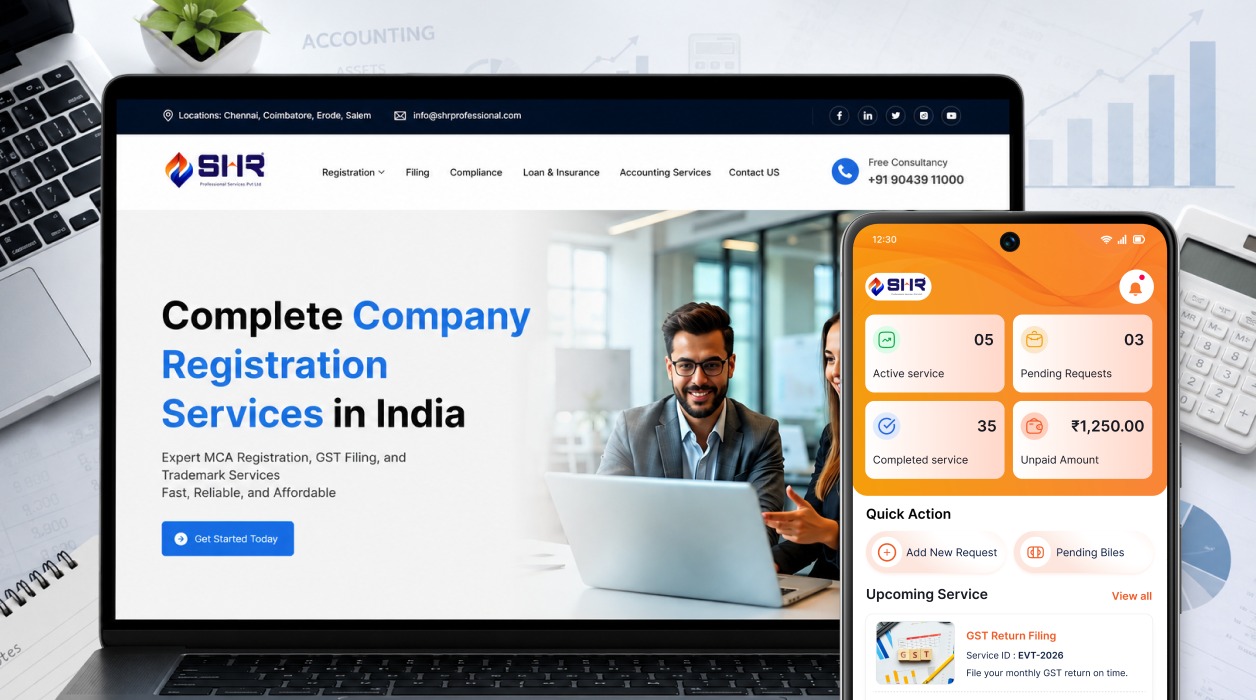 SHR Professional LegalTech Platform UI Mockup